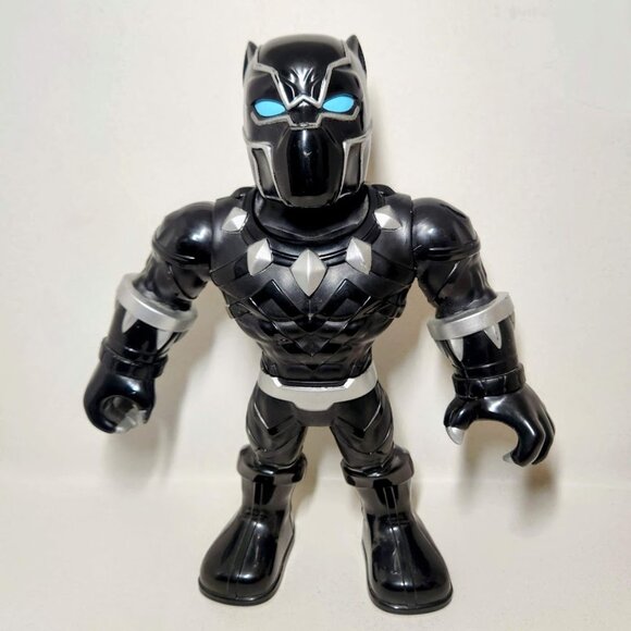10" BLACK PANTHER Marvel Super Hero Mega Mighties 2018 action Figure Three point - Picture 3 of 14